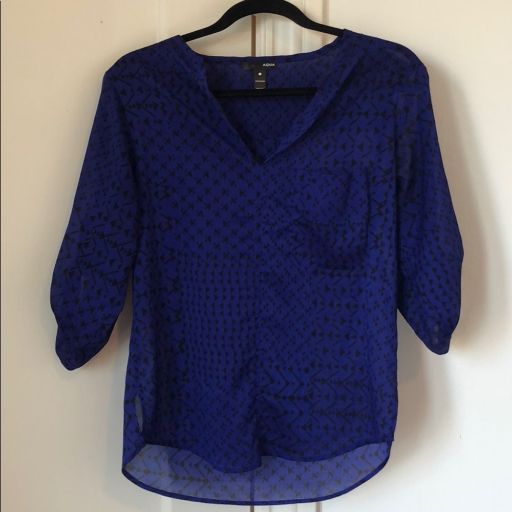 Blue and black aqua long sleeve shirt 💙